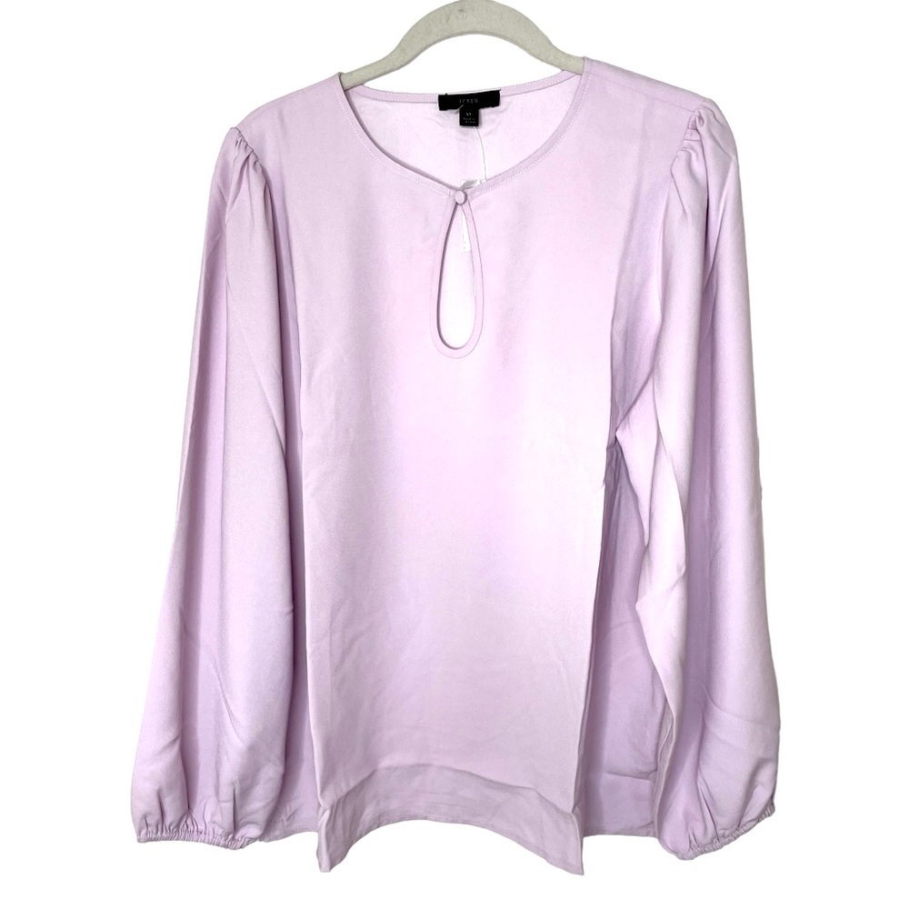 NEW WITH TAGS J. Crew Pale Pink Crepey Long Sleeve Career Blouse Size Large Tall